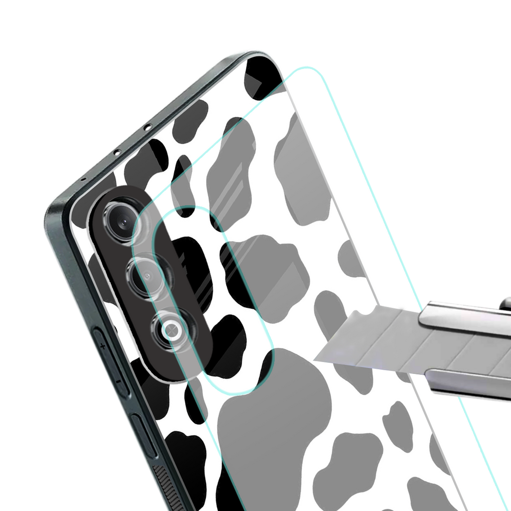 cow fur back phone cover | glass case for oneplus nord ce 4