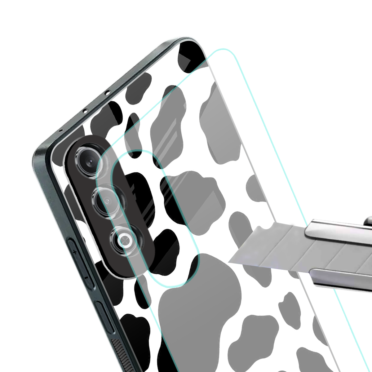 cow fur back phone cover | glass case for oneplus nord ce 4