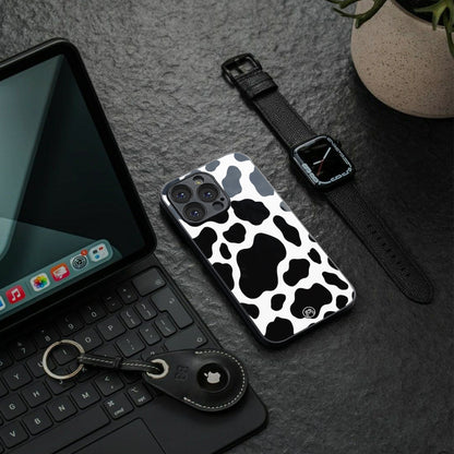 cow fur back phone cover | glass case for iphone 15 plus