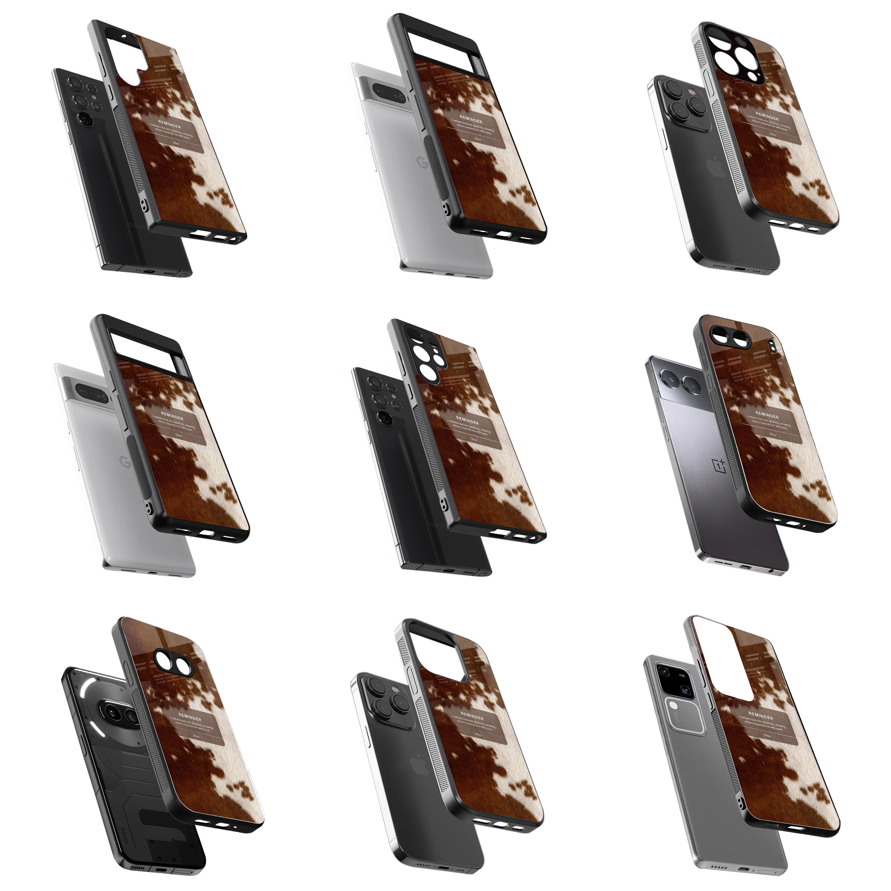 Durable Glass Back Mobile Case for iPhone, Samsung, OnePlus, Google Pixel, Redmi, Vivo, Oppo
