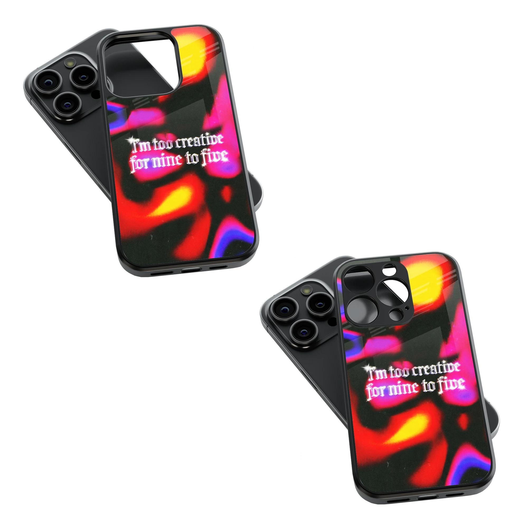 Trendy Glass Back Mobile Case for iPhone, Samsung, Redmi, OnePlus, Google Pixel, Motorola
