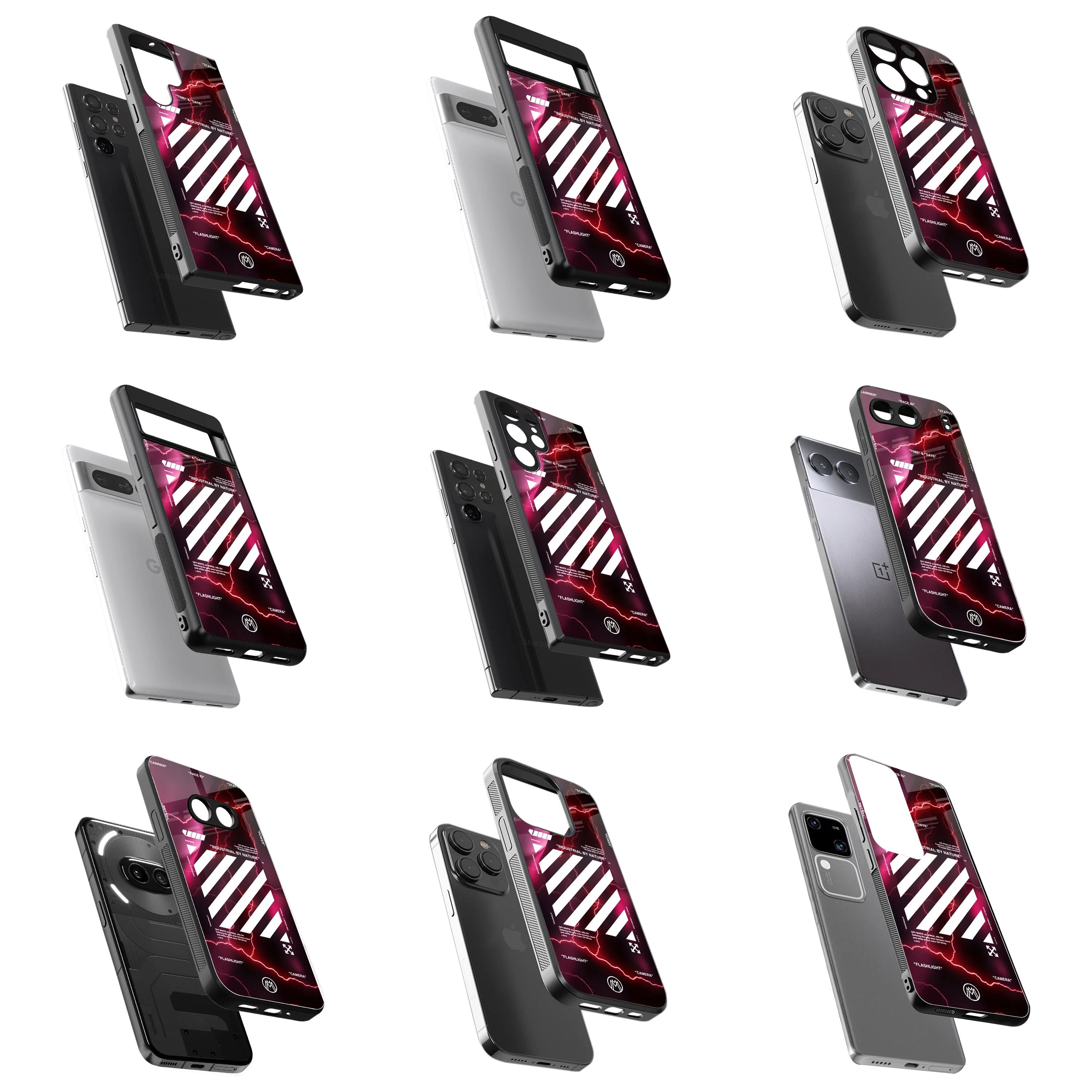 Durable Glass Back Mobile Case for iPhone, Samsung, OnePlus, Google Pixel, Redmi, Vivo, Oppo