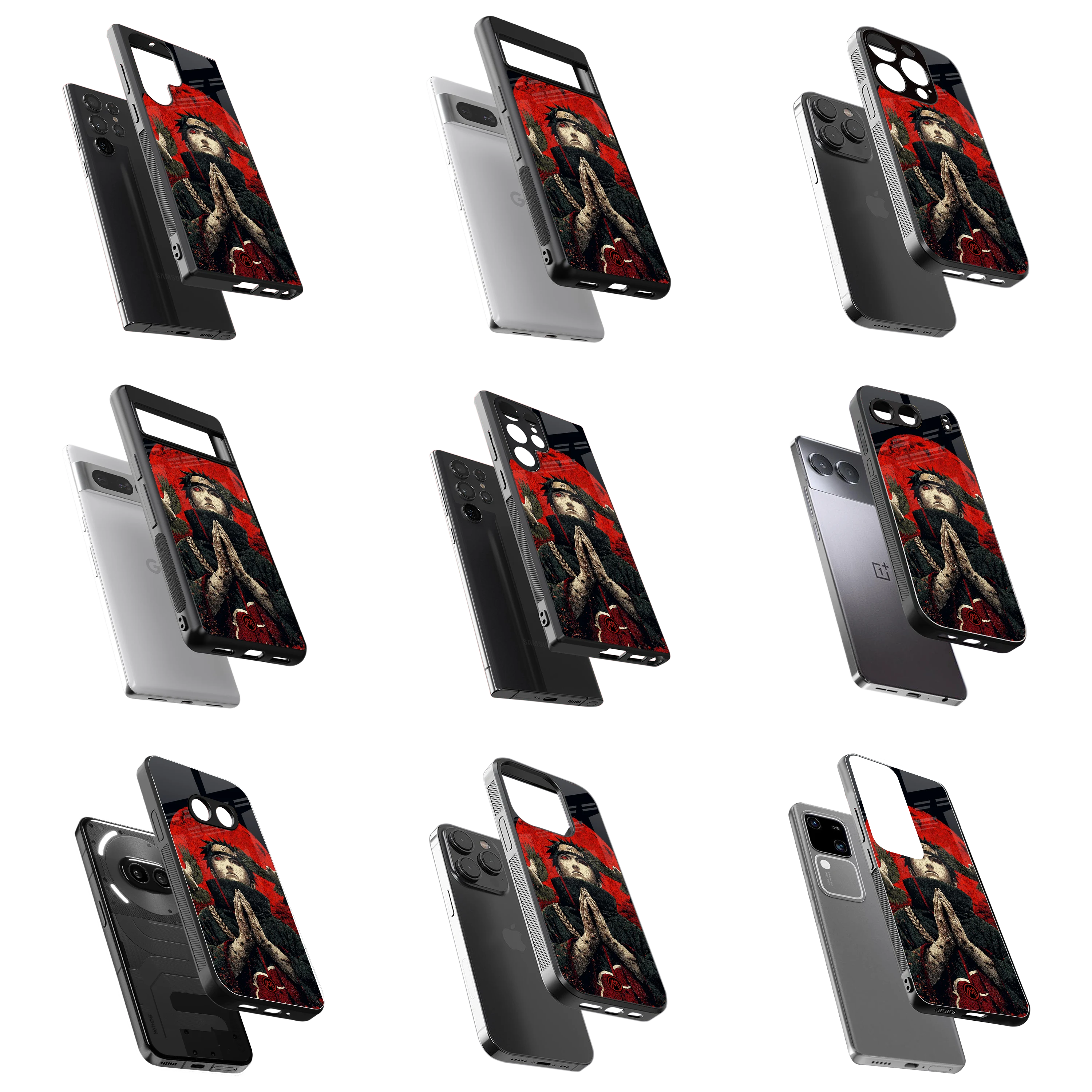 Durable Glass Back Mobile Case for iPhone, Samsung, OnePlus, Google Pixel, Redmi, Vivo, Oppo