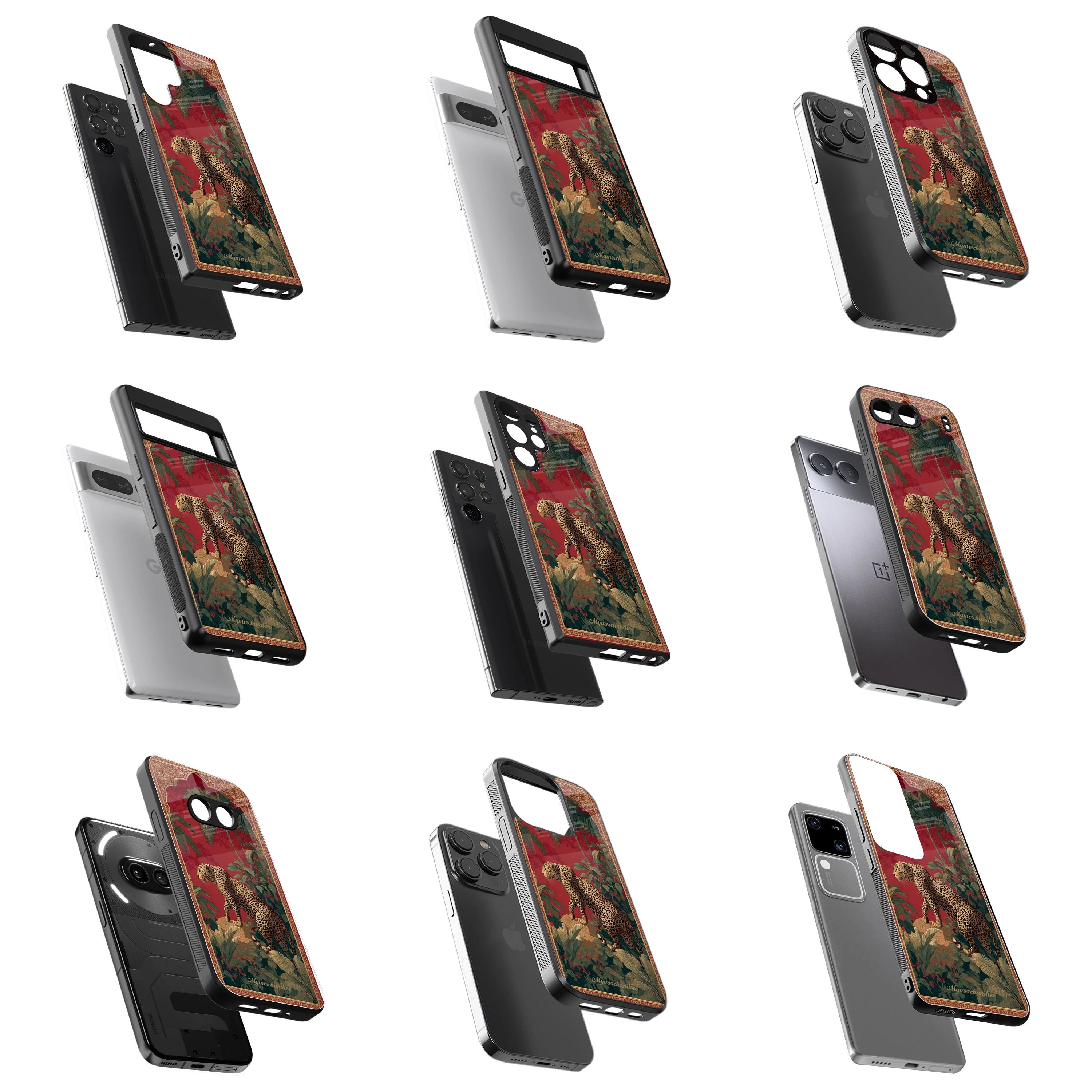 Durable Glass Back Mobile Case for iPhone, Samsung, OnePlus, Google Pixel, Redmi, Vivo, Oppo