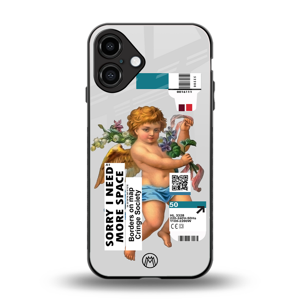 cringe society back phone cover | glass case for iphone 16 plus