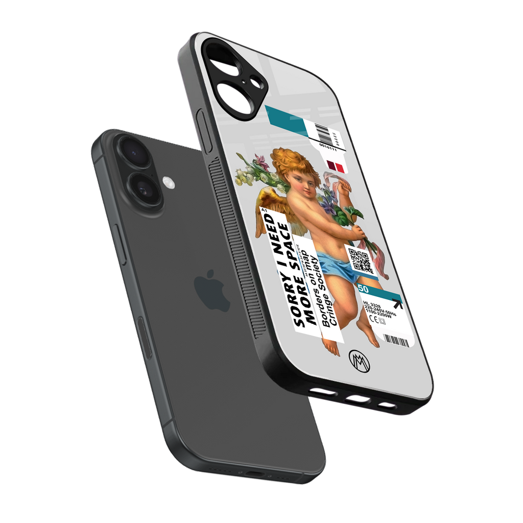 cringe society back phone cover | glass case for iphone 16 plus