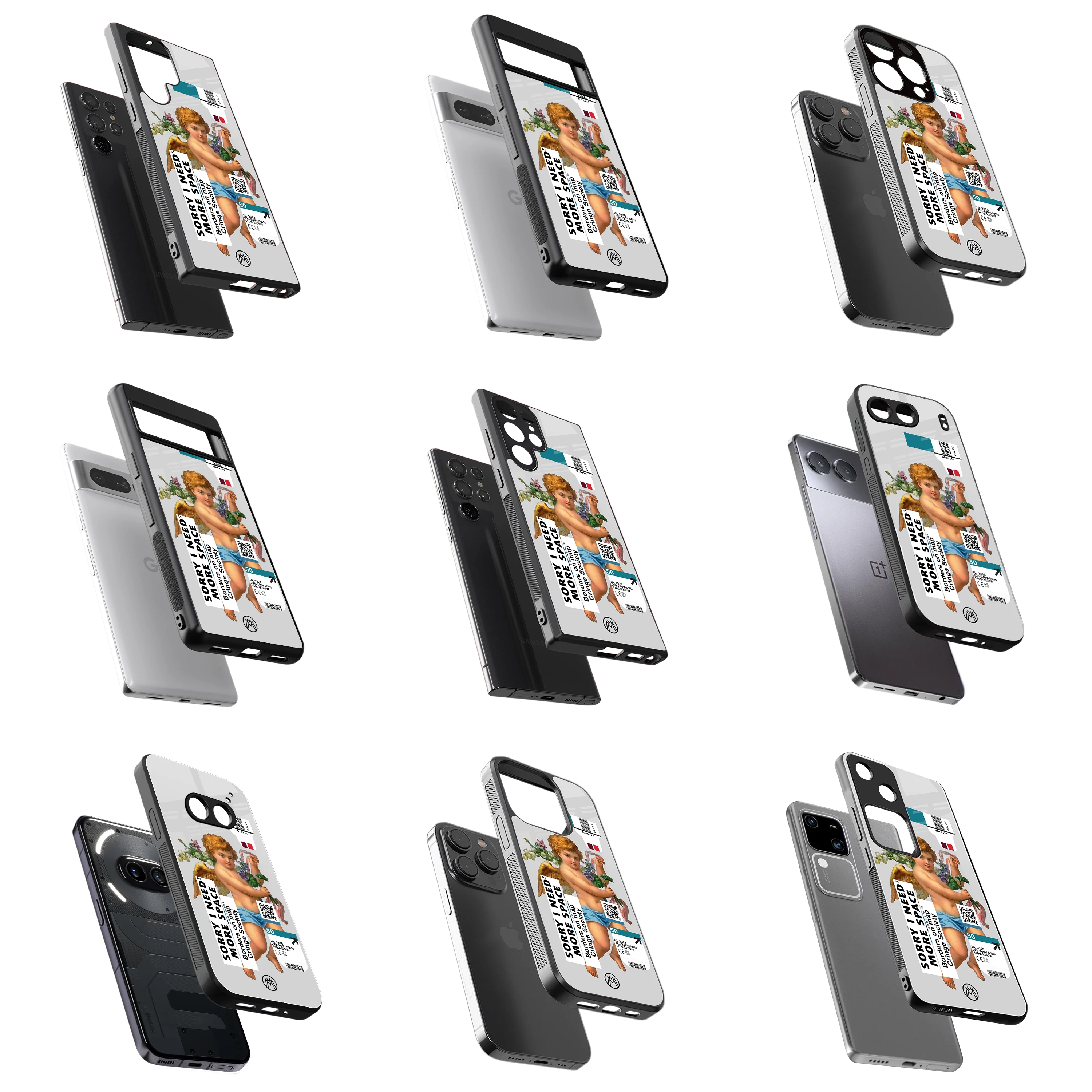 Durable Glass Back Mobile Case for iPhone, Samsung, OnePlus, Google Pixel, Redmi, Vivo, Oppo