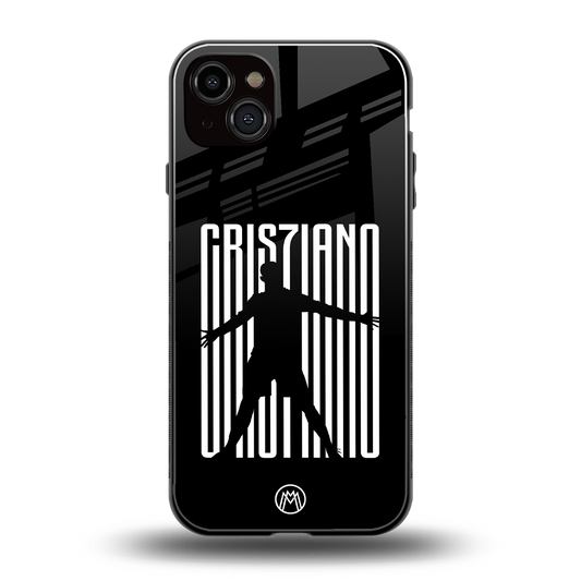 cristiano back phone cover | glass case for iphone 15 plus
