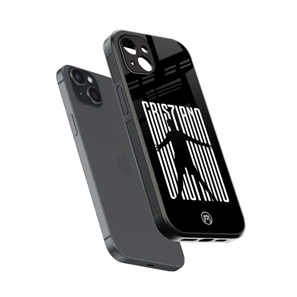 cristiano back phone cover | glass case for iphone 15 plus