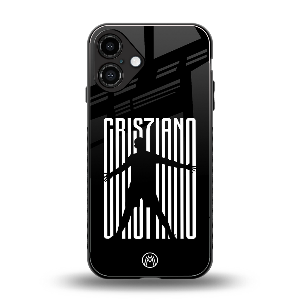 cristiano back phone cover | glass case for iphone 16 plus
