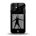 cristiano back phone cover | glass case for iphone 16 plus