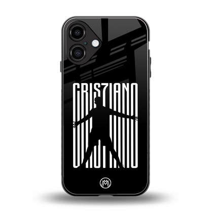 cristiano back phone cover | glass case for iphone 16 plus