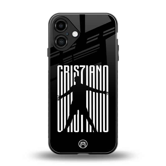 cristiano back phone cover | glass case for iphone 16 plus