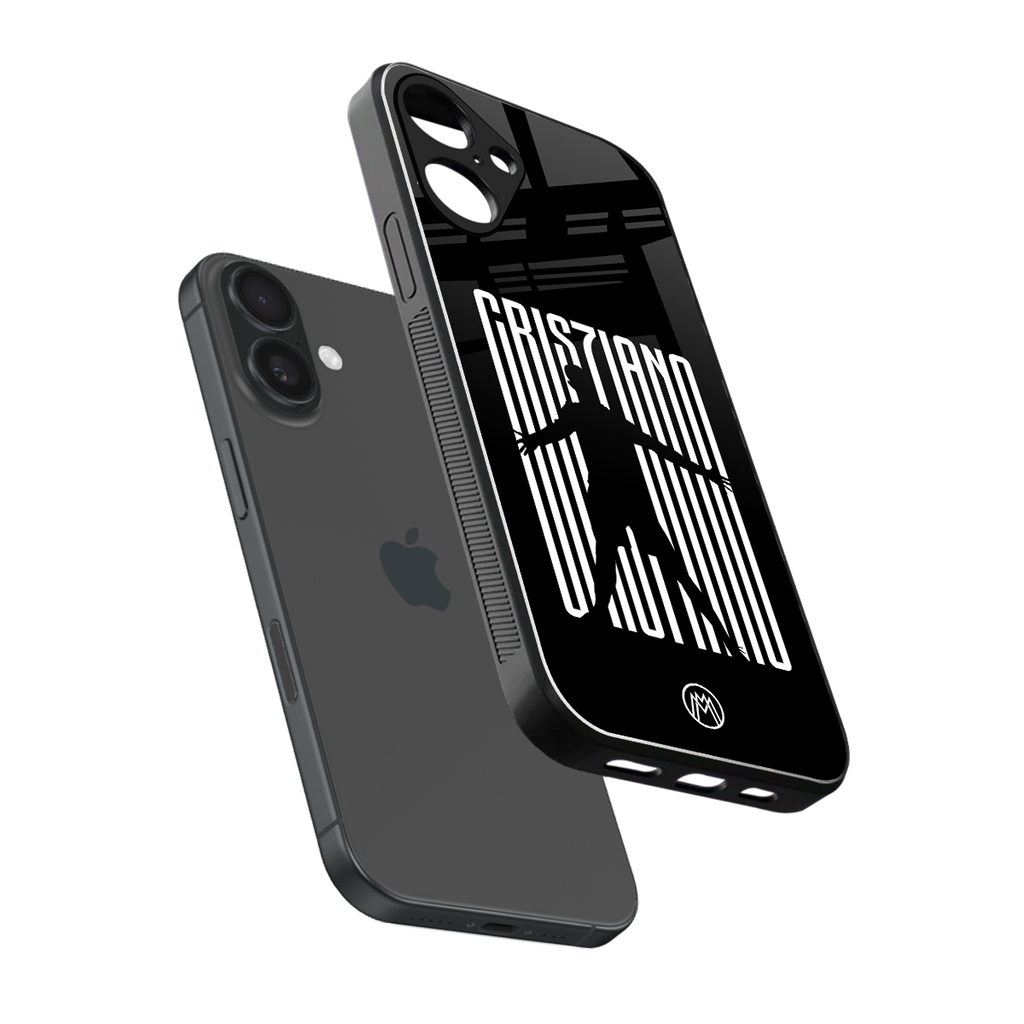 cristiano back phone cover | glass case for iphone 16 plus