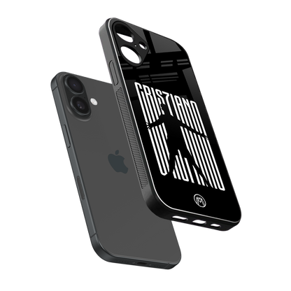 cristiano back phone cover | glass case for iphone 16 plus