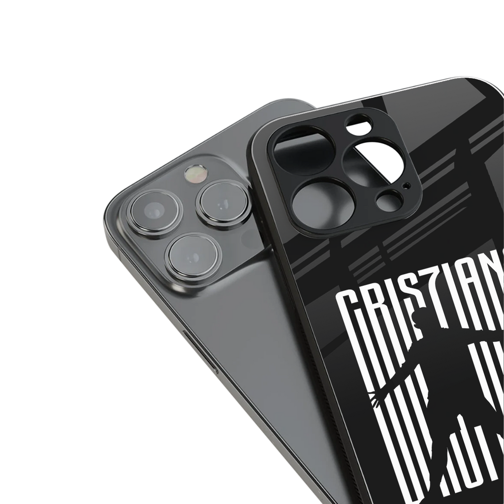 cristiano back phone cover | glass case for iphone 16 plus