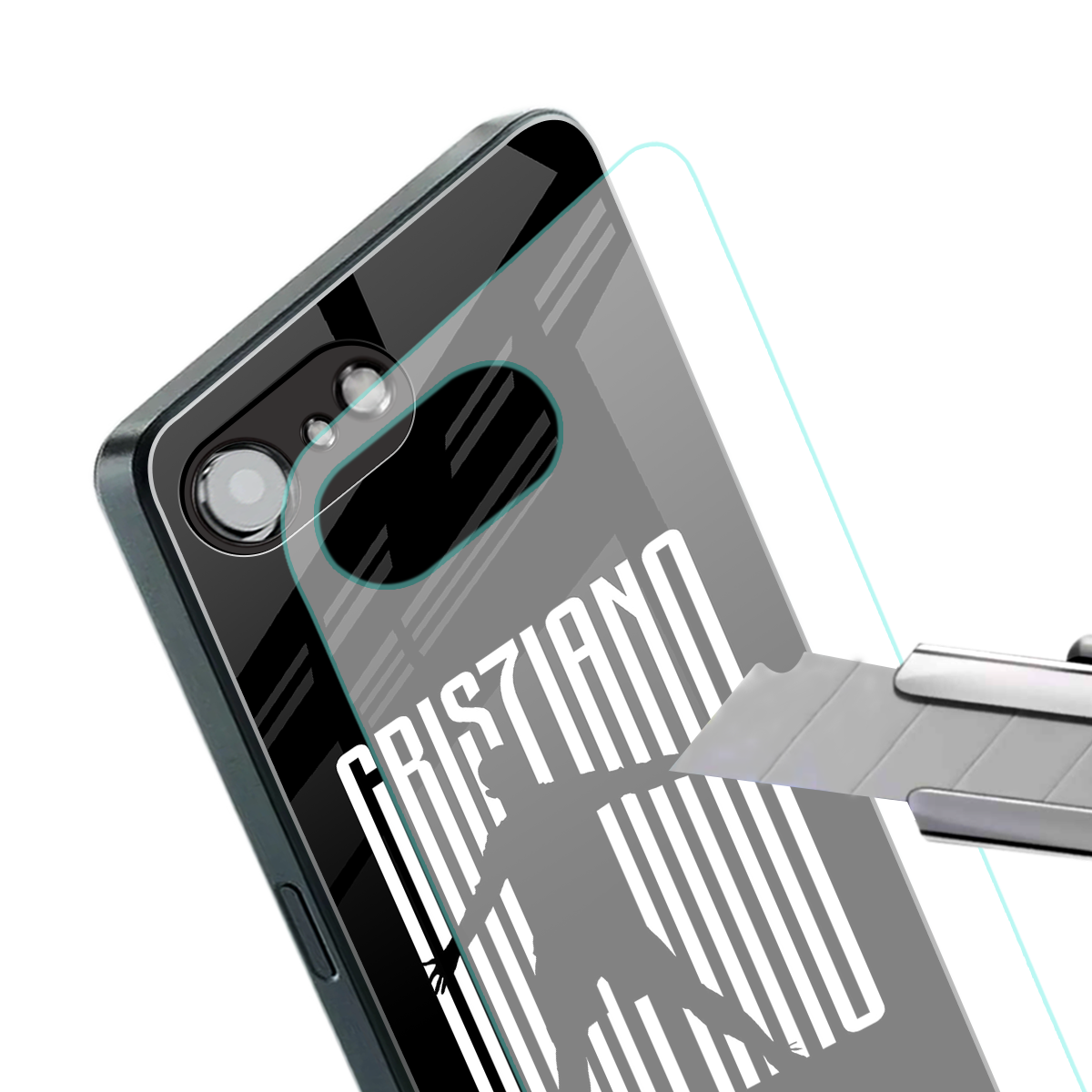 cristiano back phone cover | glass case for iphone 16e