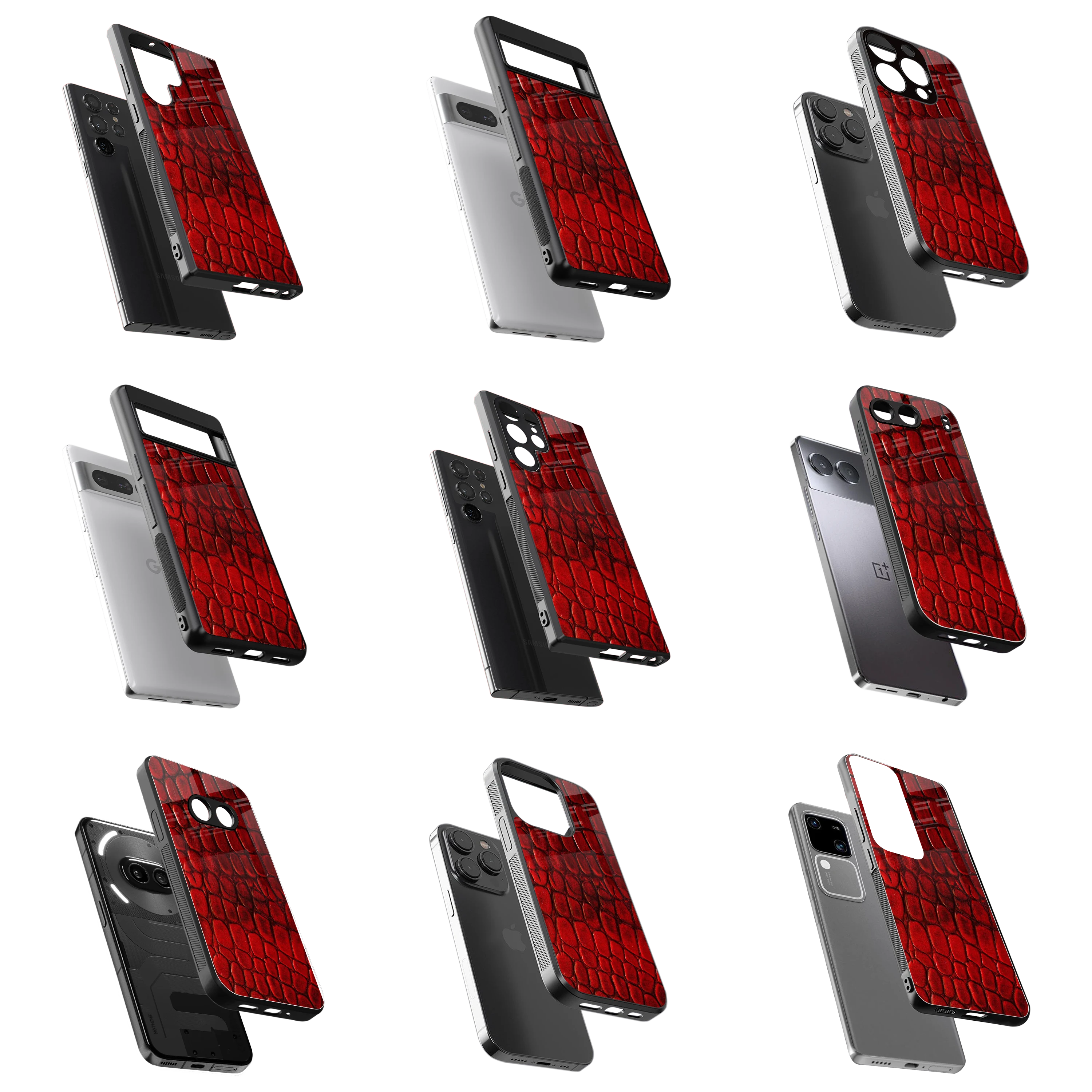 Durable Glass Back Mobile Case for iPhone, Samsung, OnePlus, Google Pixel, Redmi, Vivo, Oppo