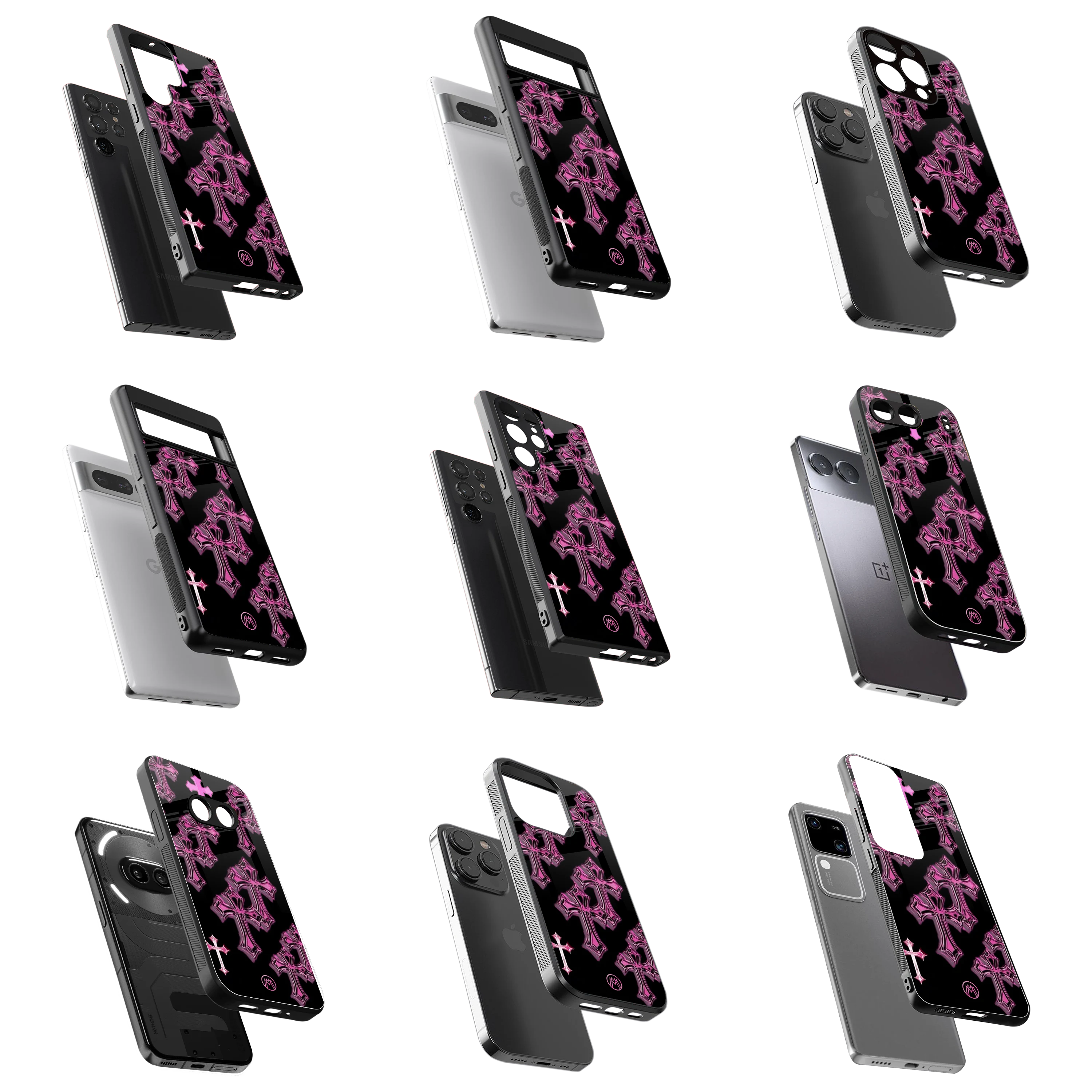 Durable Glass Back Mobile Case for iPhone, Samsung, OnePlus, Google Pixel, Redmi, Vivo, Oppo