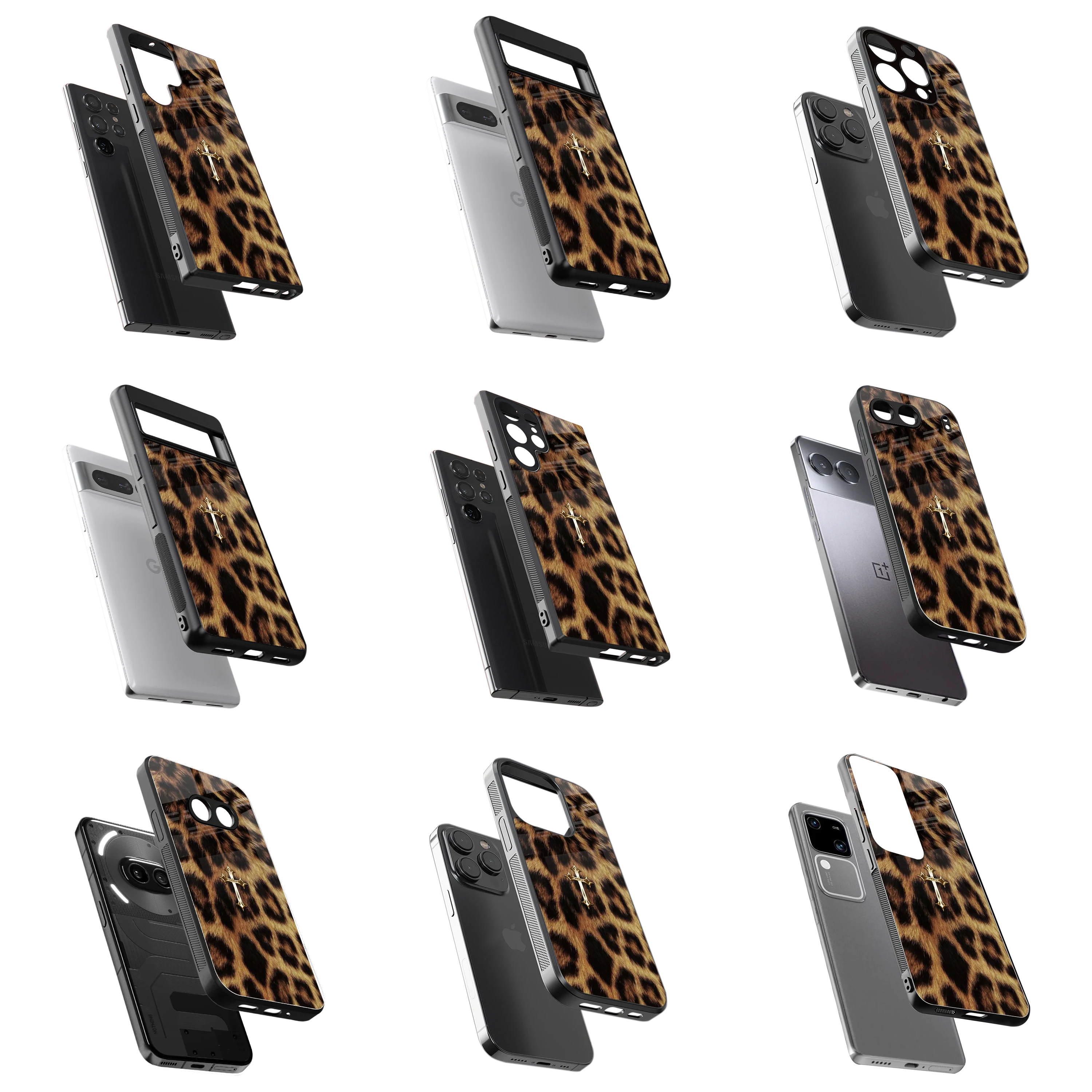 Durable Glass Back Mobile Case for iPhone, Samsung, OnePlus, Google Pixel, Redmi, Vivo, Oppo