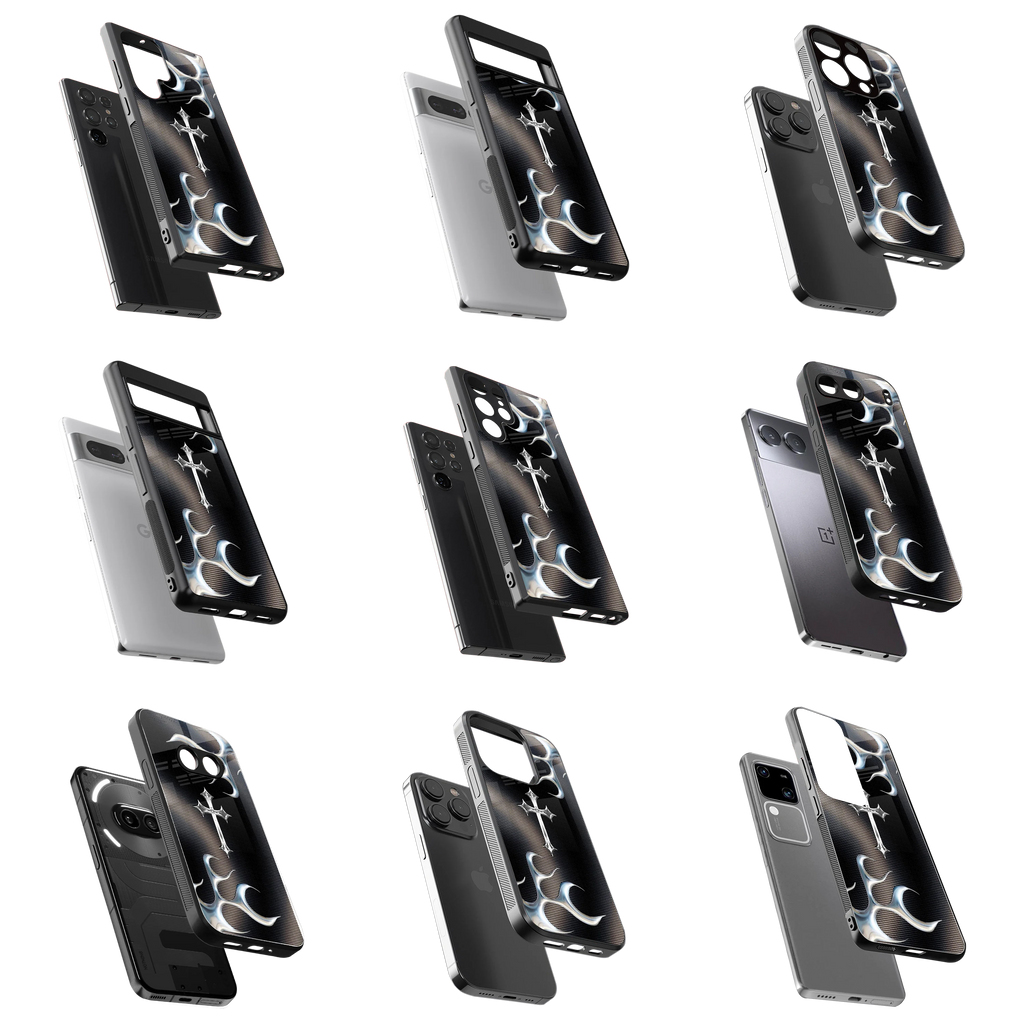 Durable Glass Back Mobile Case for iPhone, Samsung, OnePlus, Google Pixel, Redmi, Vivo, Oppo