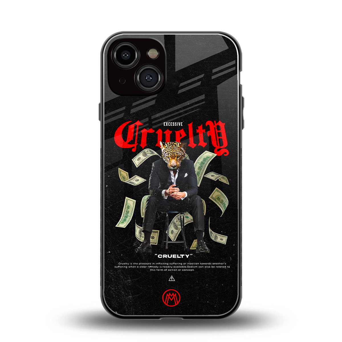 cruelty back phone cover | glass case for iphone 13
