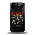 cruelty back phone cover | glass case for iphone 15 plus