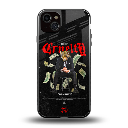 cruelty back phone cover | glass case for iphone 14 plus