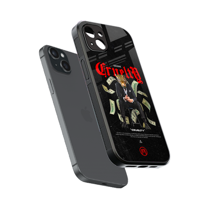 cruelty back phone cover | glass case for iphone 14 plus
