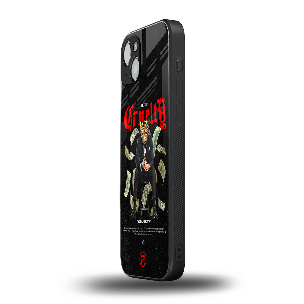 cruelty back phone cover | glass case for iphone 14 plus