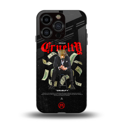 cruelty back phone cover | glass case for iphone 15 pro
