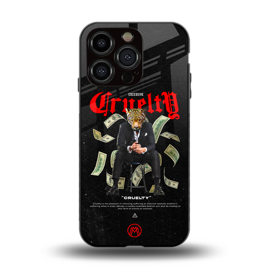 cruelty back phone cover | glass case for iphone 15 pro