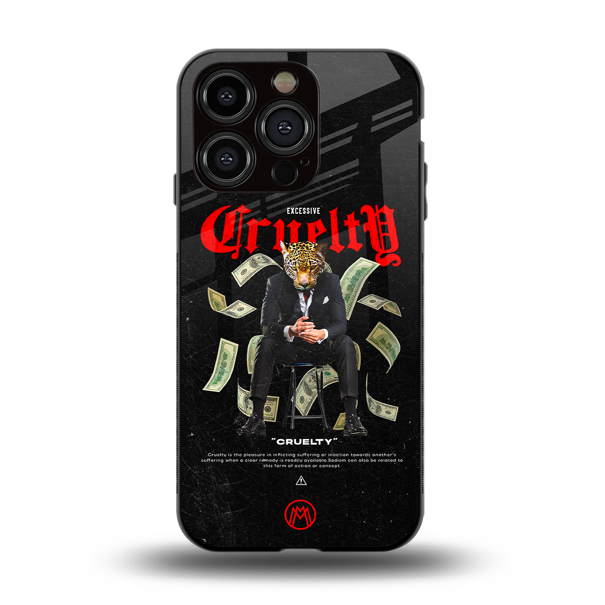 cruelty back phone cover | glass case for iphone 14 pro