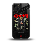 cruelty back phone cover | glass case for iphone 15