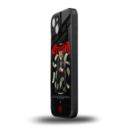 cruelty back phone cover | glass case for iphone 15