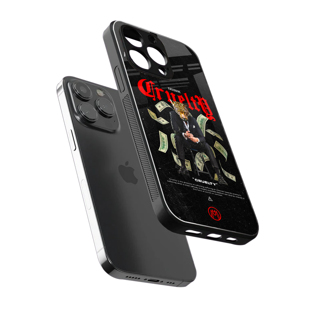 cruelty back phone cover | glass case for iphone 16 pro max