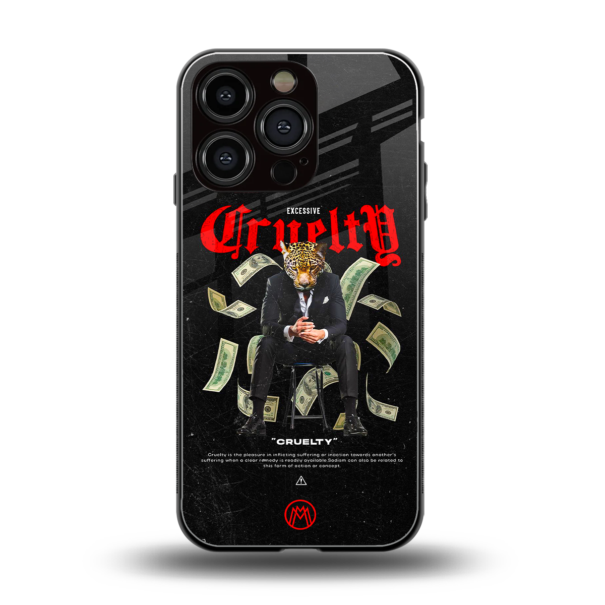 cruelty back phone cover | glass case for iphone 16 pro