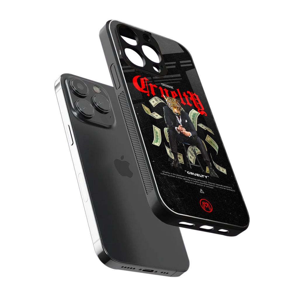 cruelty back phone cover | glass case for iphone 16 pro