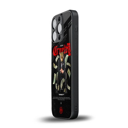 cruelty back phone cover | glass case for iphone 16 pro
