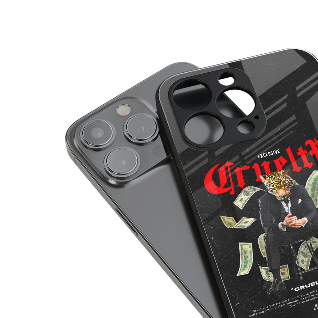 cruelty back phone cover | glass case for iphone 16