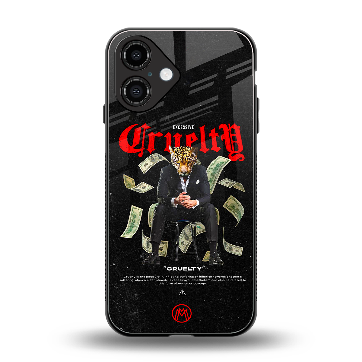 cruelty back phone cover | glass case for iphone 16