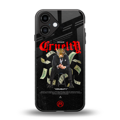 cruelty back phone cover | glass case for iphone 16