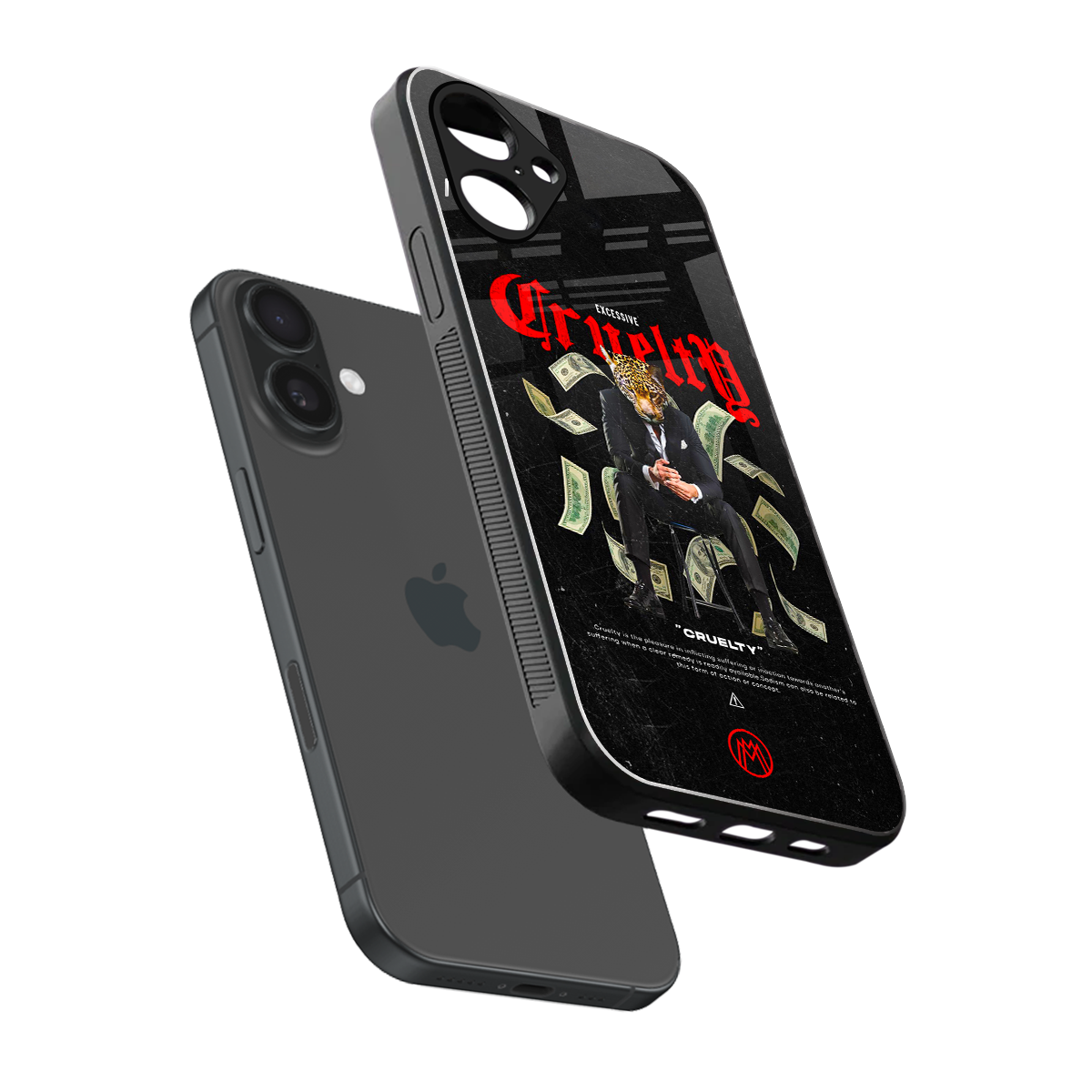 cruelty back phone cover | glass case for iphone 16