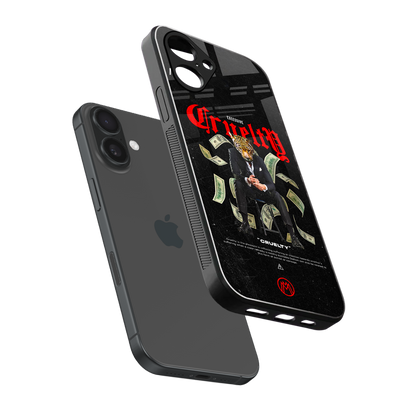 cruelty back phone cover | glass case for iphone 16