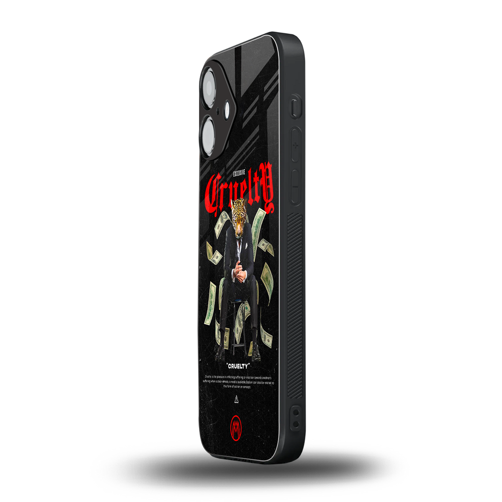cruelty back phone cover | glass case for iphone 16