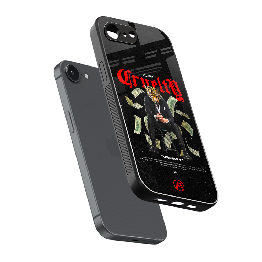 cruelty back phone cover | glass case for iphone 16e