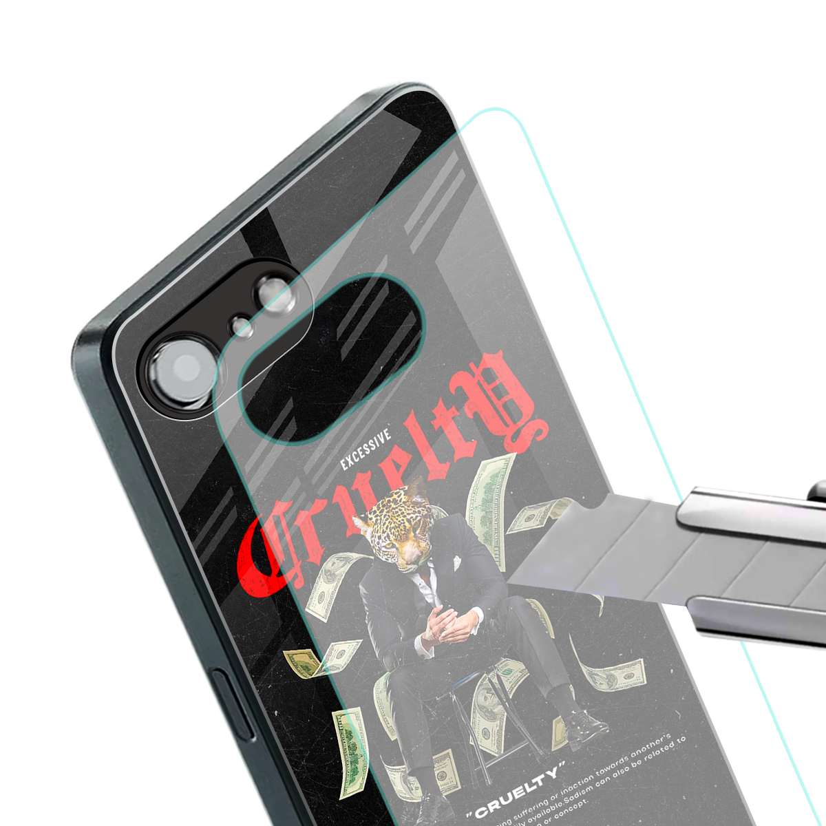 cruelty back phone cover | glass case for iphone 16e