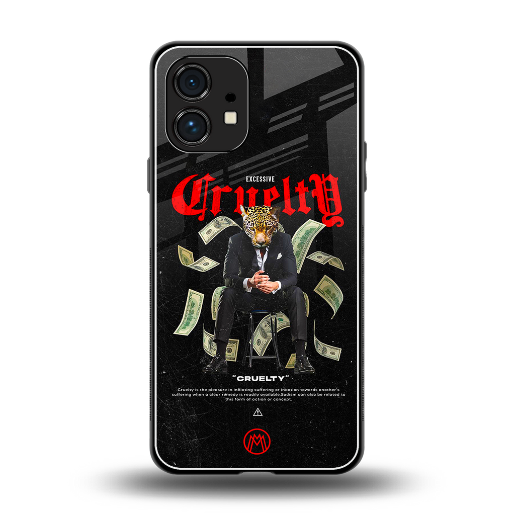 cruelty back phone cover | glass case for nothing phone 1