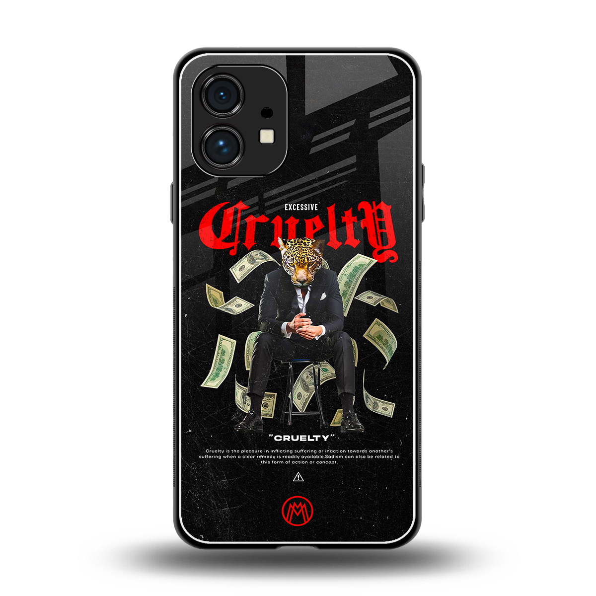 cruelty back phone cover | glass case for nothing phone 1