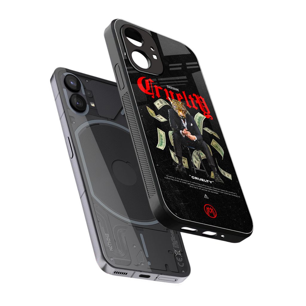 cruelty back phone cover | glass case for nothing phone 1
